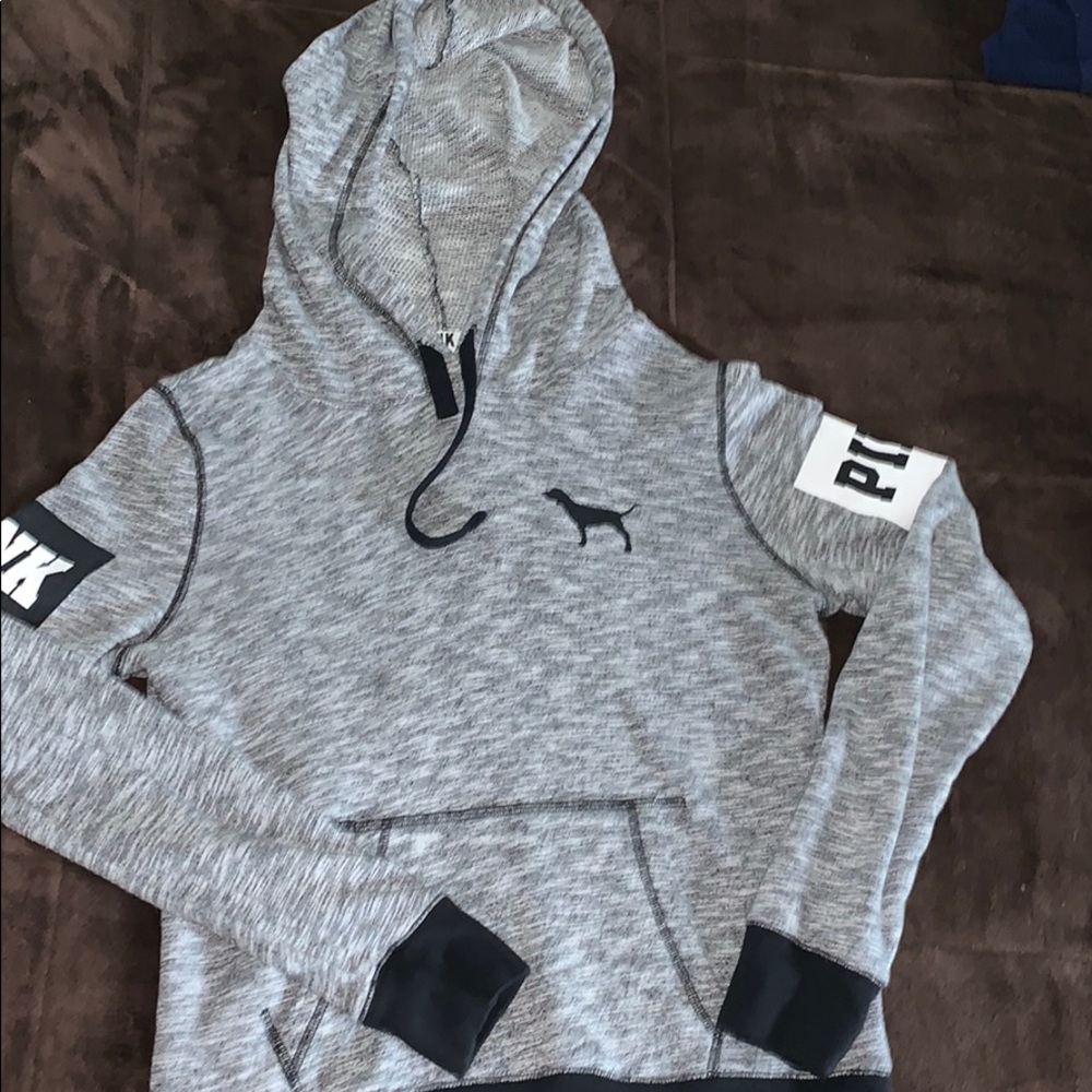 Grey pink hoodie
